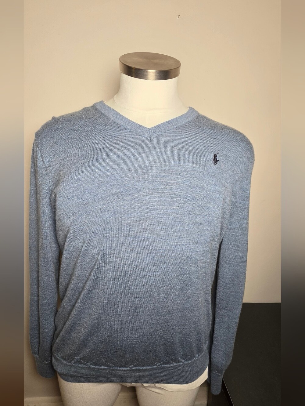 Polo by Ralph Lauren Light Blue V-Neck Men's Sweater